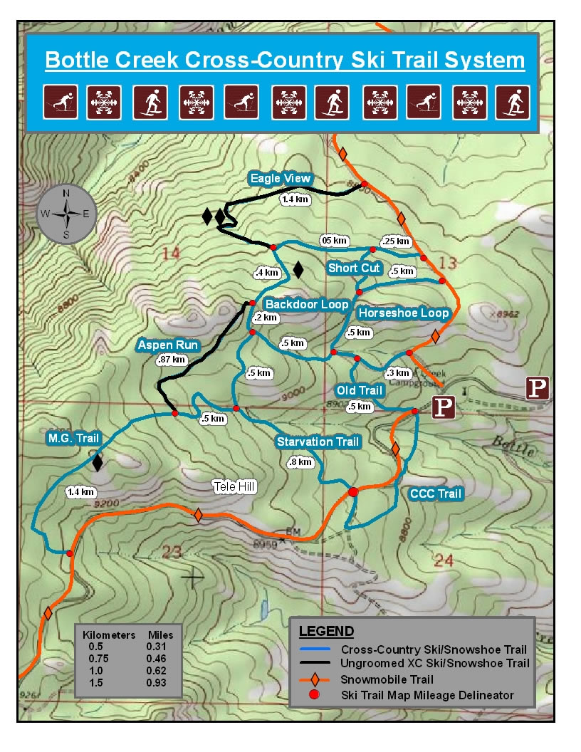 Bottle Creek Cross Country Ski Map